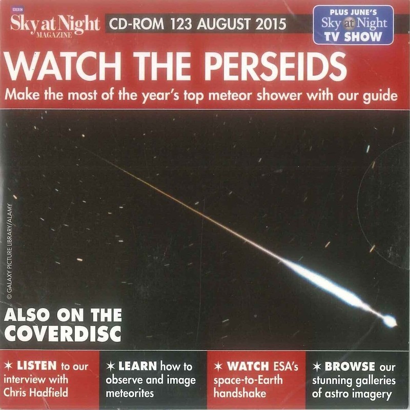 BBC Sky at Night CD-ROM, Watch the Perseids, #123 August 2015, Windows, Mac