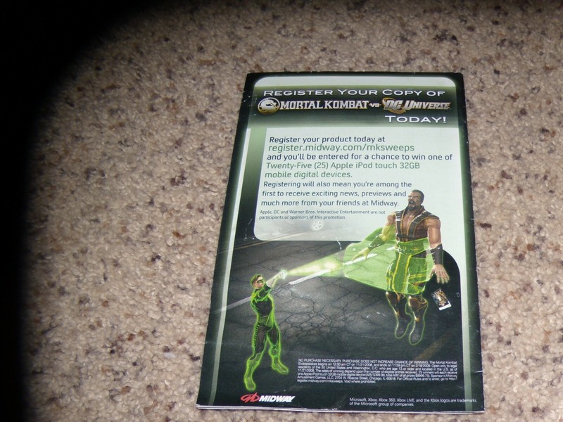 Xbox 360 Live Mortal Kombat vs DC Universe manual only gallery
