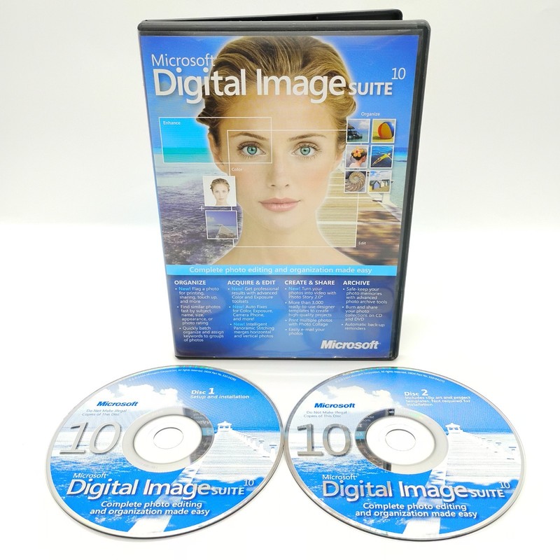 Microsoft Digital Image Suite 10 (Windows PC, 2004, 2-Disc Set) Fast Free Ship