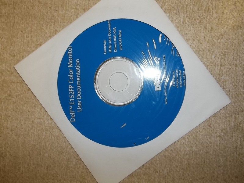 Dell E152FP Color Monitor User Documentation Disc CD *FREE SHIPPING*