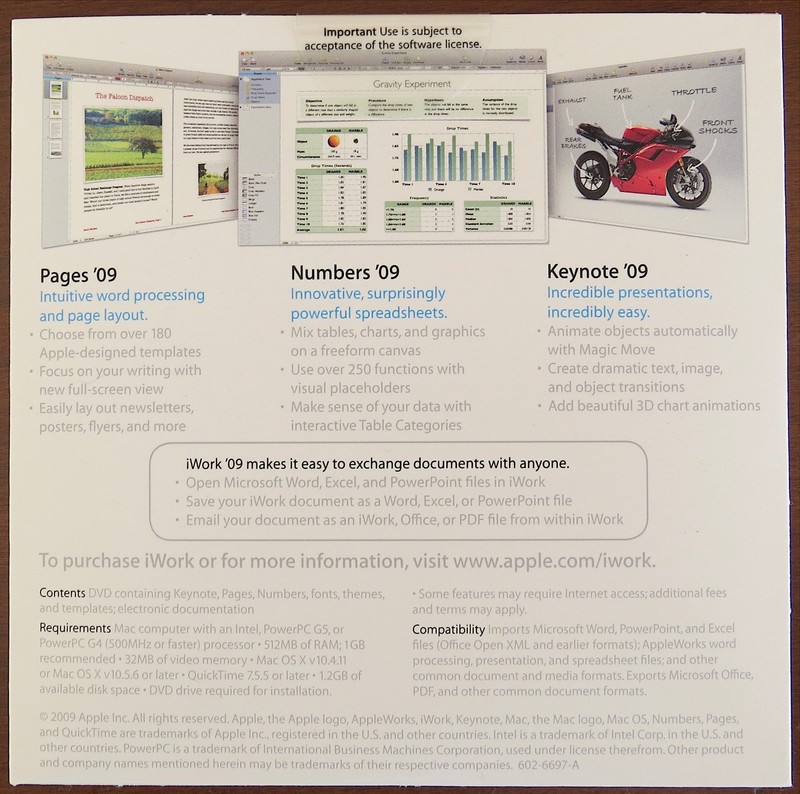 iLife 09 Retail Family Pack MB9672/A - w/iWork Trial - Excellent Condition gallery