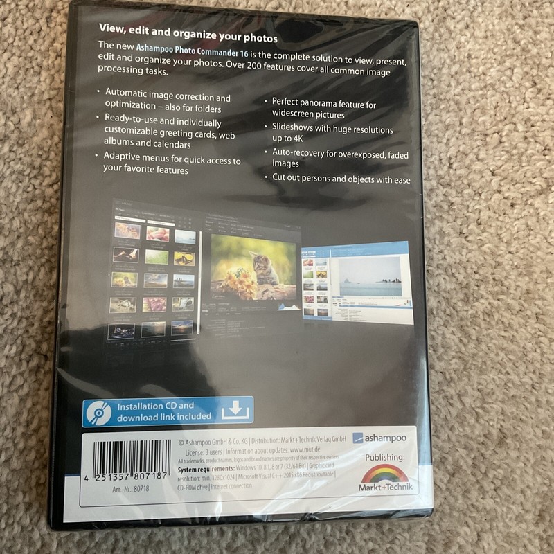 AShampoo Photo Commander 16 (Family License/3 Users, Markt+Technik, NEW) gallery
