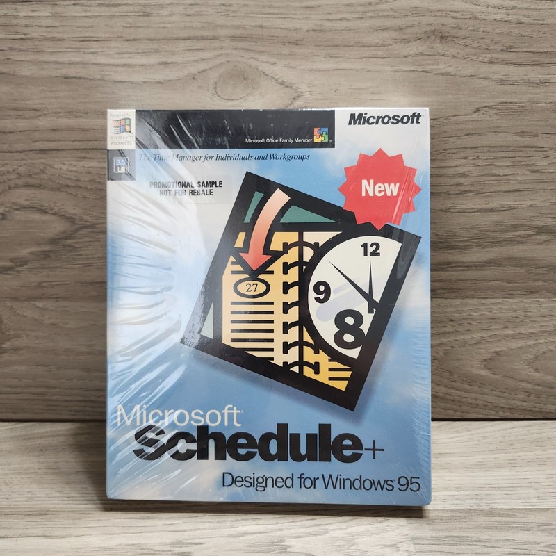 Microsoft Schedule + Plus ~ Designed For Windows 95 ~ New Sealed 3.5 Inch Floppy