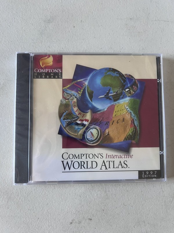 Compton’s Interactive World Atlas Software CD-ROM 1997 Edition Sealed