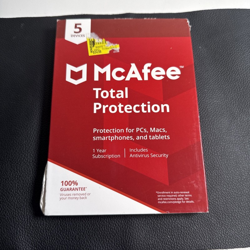 McAfee $54.98 Antivirus Essential Protection For Your PC 5 Devices New Sealed