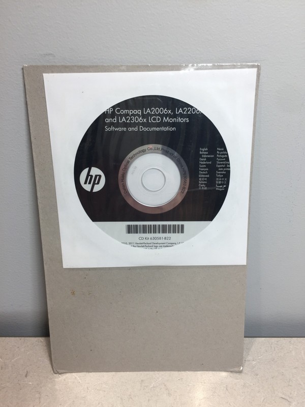 HP Compaq LA2006x lcd monitors cd kit 630581-B22 software and documentation