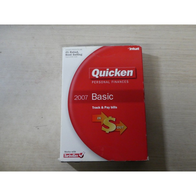 Intuit Quicken 2007 Basic Personal Finance Software Windows XP 2000 CD-ROM Case