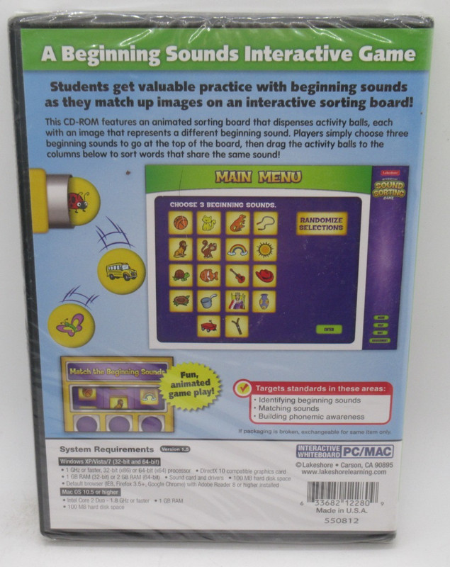 SOUND SORTING: BEGINNING SOUNDS INTERACTIVE WHITEBOARD PC CD-ROM GAME, PRE K-2 gallery