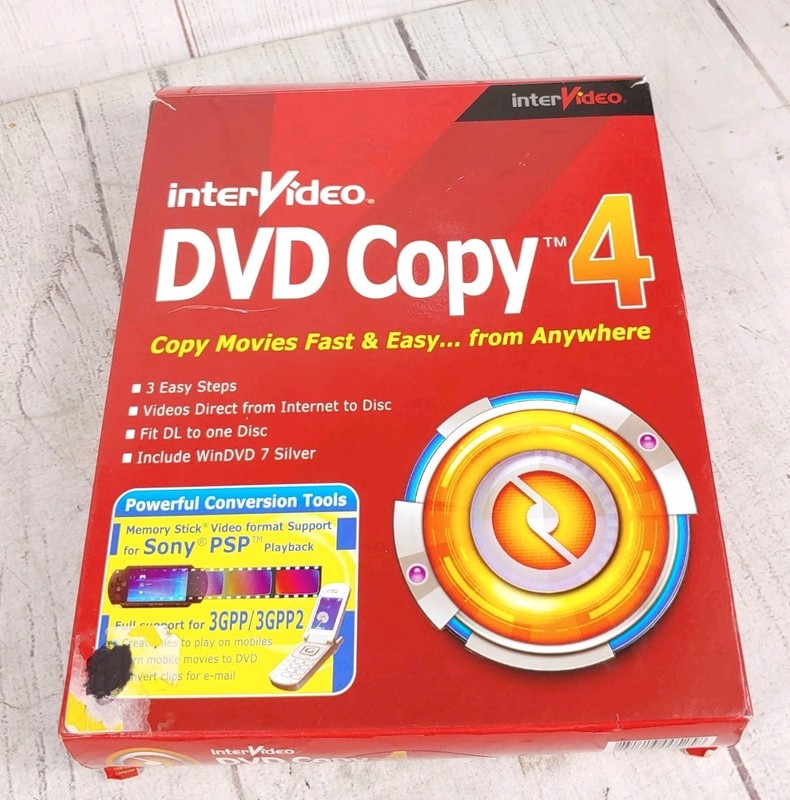 COMPLETE – interVideo DVD Copy 4 – Fast & Easy For Movies, DVD, PSP + iPod USED