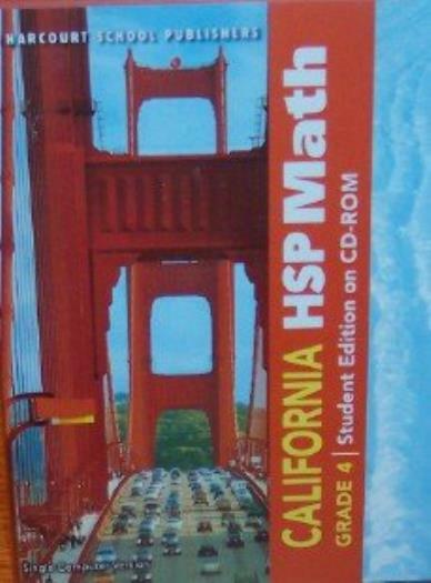 Harcourt California HSP Math Grade 4 Student Edition On CD-ROM PC MAC full text!