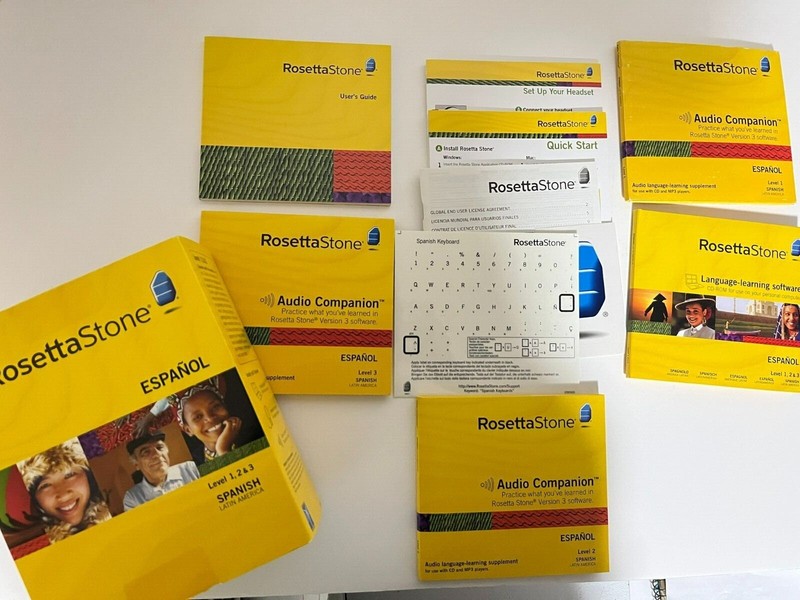 ROSETTA STONE Espanol SPANISH Latin America Level 1, 2 & 3 No Headphones