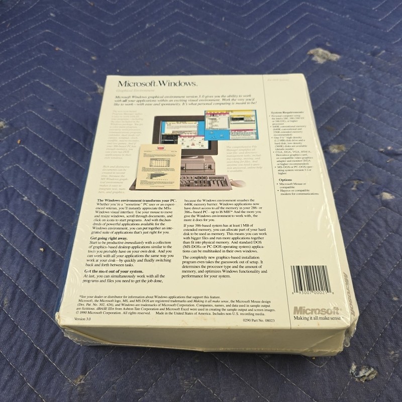 Microsoft Windows 3.0 - 5.25" Floppy Version - Sealed Operating System OS gallery