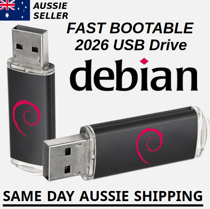 Debian Linux Latest Version Australian Shipping Bootable USB Flash Drive Fast