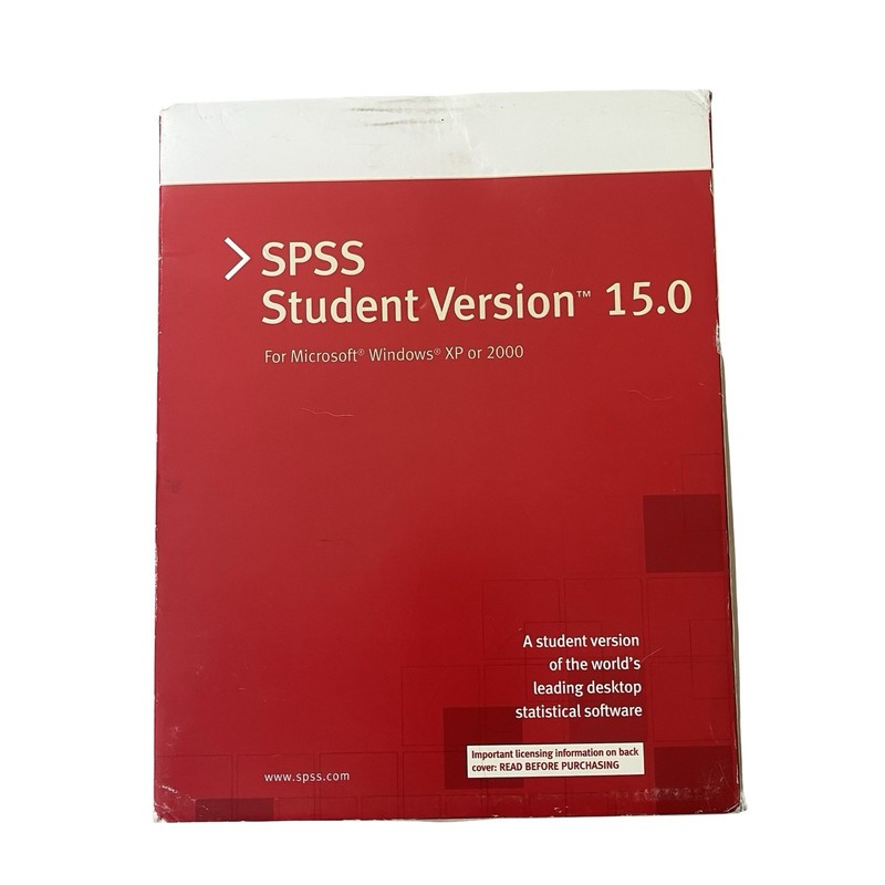 SPSS Student Version 15.0 2006 For Windows XP/2000 Complete In Box W/License Key
