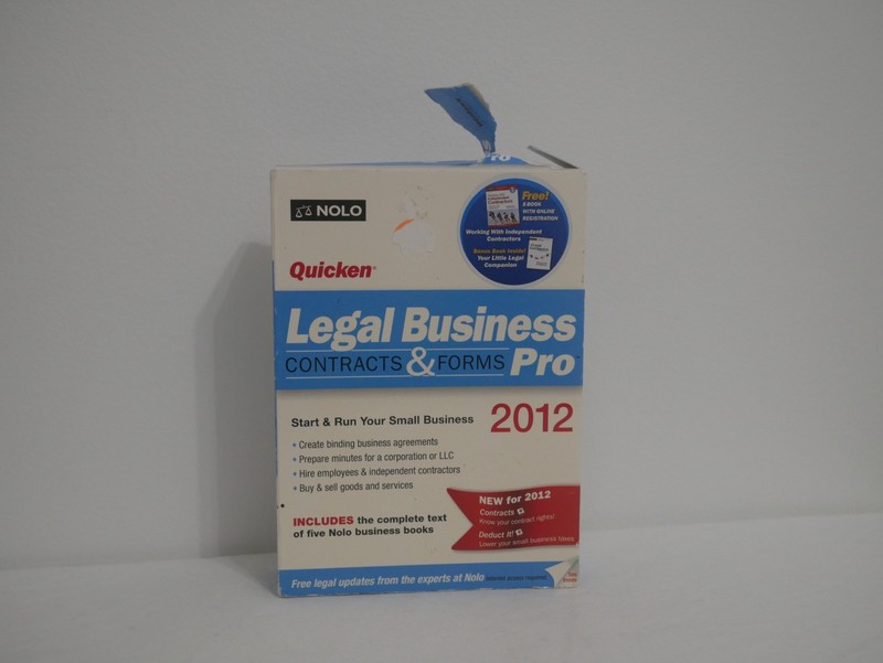 Quicken Nolo Legal Business Pro 2012 Contracts Forms Taxes Windows 10 , 7 ,Vista