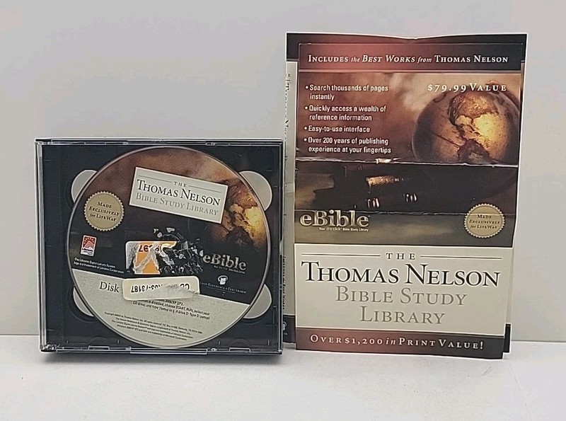 The Thomas Nelson Bible Study Library (CD-Rom, 2006) eBible 2-Disc Christian
