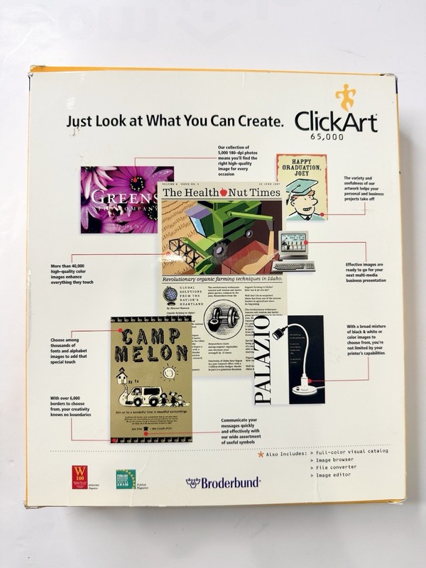 ⬆️ Broderbund ClickArt 65000 CD-ROM Windows 95 Vintage Graphic Software gallery