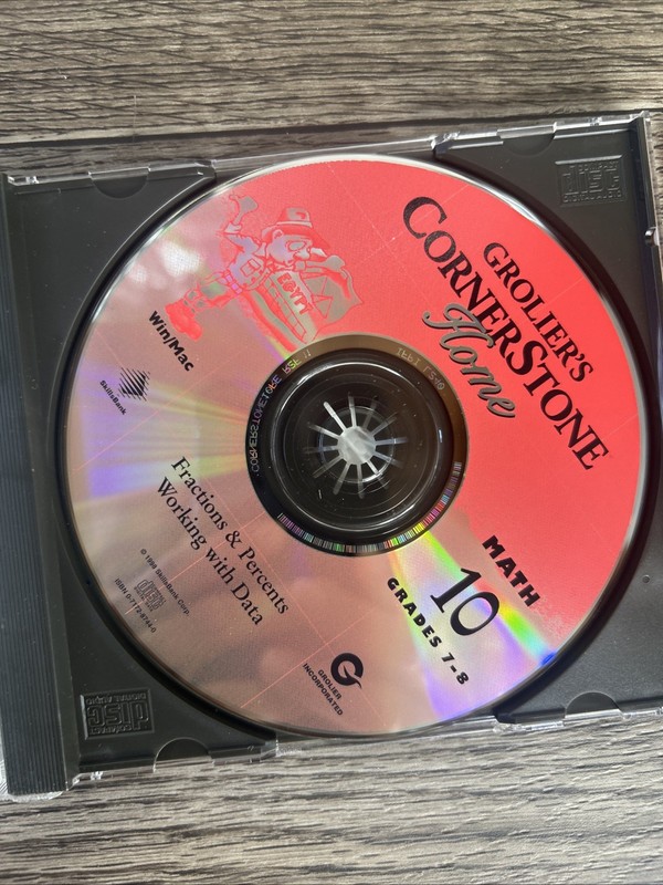 Grolier’s CornerStone Home CD-ROM Lot(4 Discs)Math&Enghish Grades 7-8 Vintage gallery