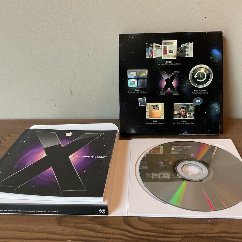 Vtg 2007 APPLE MB021Z/A MAC OS X LEOPARD VERSION 10.5 INSTALL DVD gallery