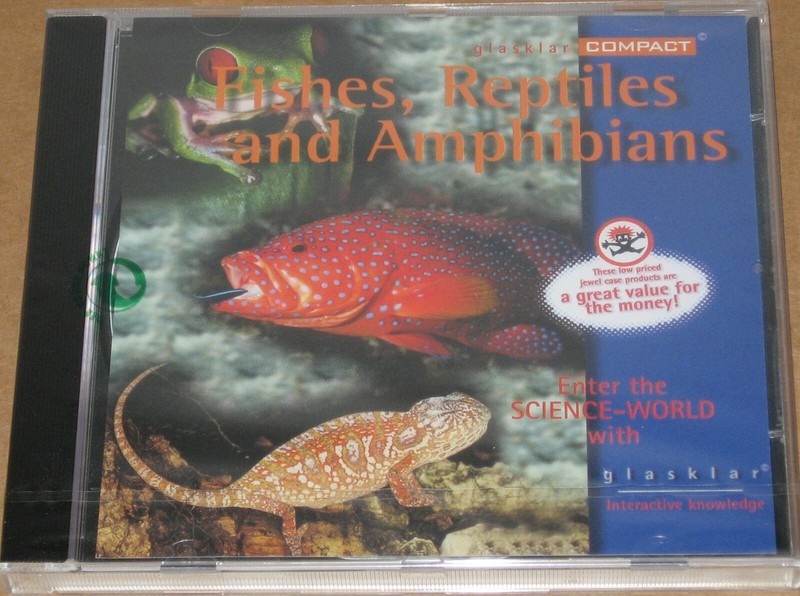 Glasklar Interactive Knowledge FISH REPTILES AMPHIBIANS New PC CD-ROM Free Ship!