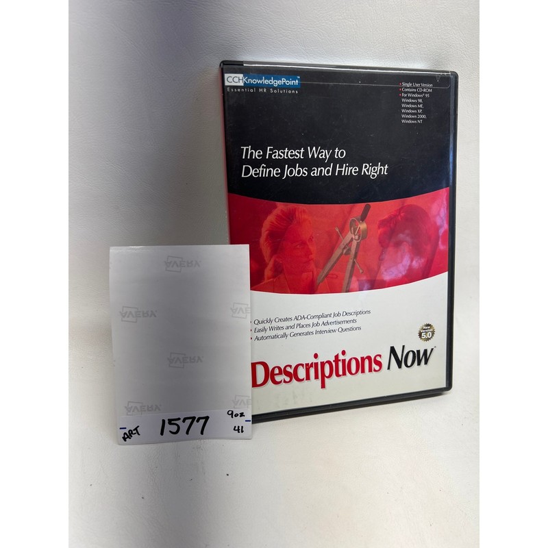 Descriptions Now! 5 PC CD Design Work Job Qualifications Human Resources Tool HR gallery