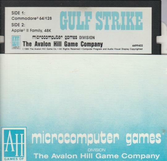 Gulf Strike APPLE II & COMMODORE 64/128 FLOPPY strategy board Avalon Hill game!