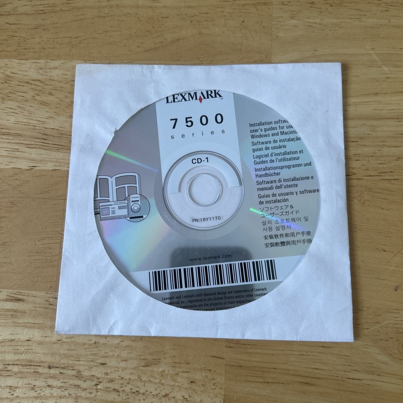 Lexmark 7500 series Printer Installation Software Disk CD gallery