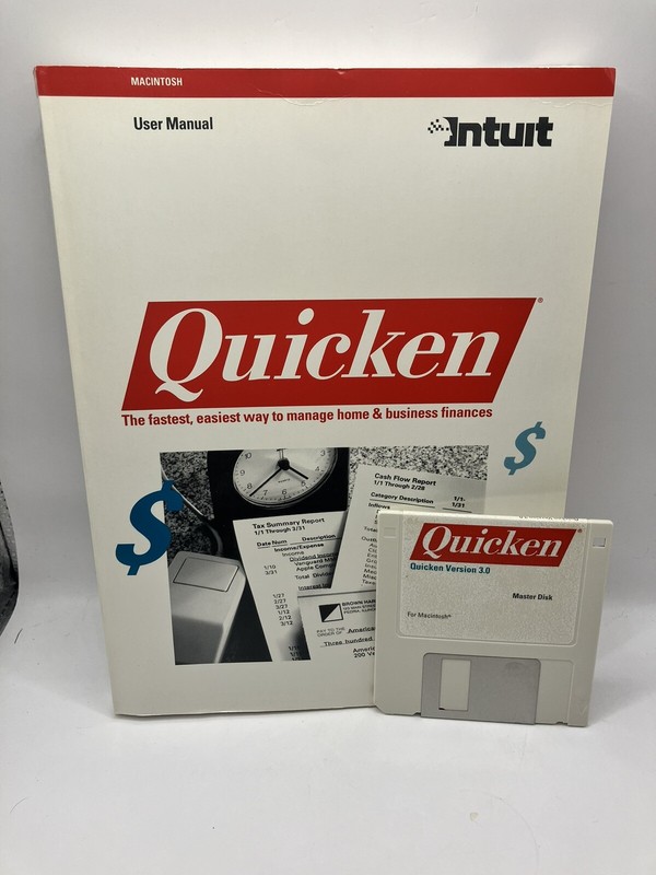 Macintosh 3.0 Quicken 1991 Manage Home & Business Finances Intuit Floppy Disk gallery