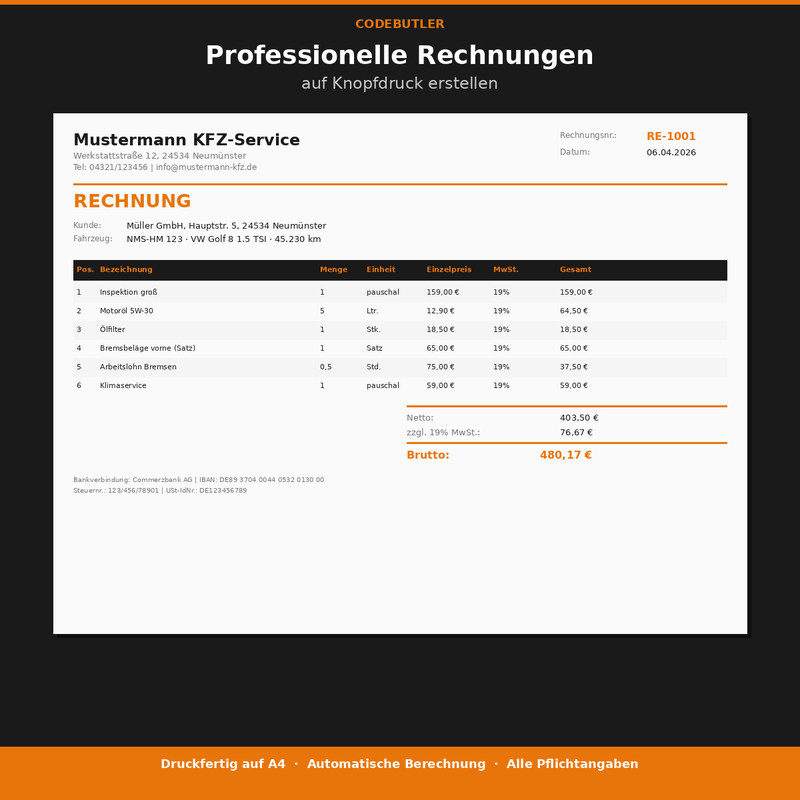 Automotive Invoice Program Workshop Auto Repair Small Business Trade Excel 2026 gallery