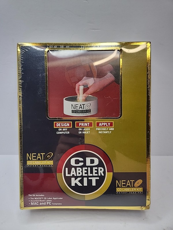 Vintage NEAT NEATO CD Labeler Kit Software Mac/PC & Case Inserts Near Mint 1996