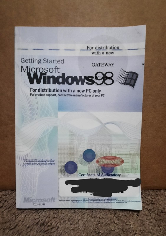 Getting Started Microsoft Windows 98 Product Key - No Disc gallery