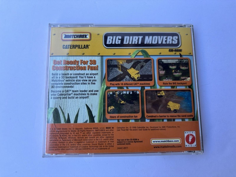 Matchbox Caterpillar Big Dirt Movers CD-ROM PC Game Windows 95 & 98 Mattel Media gallery