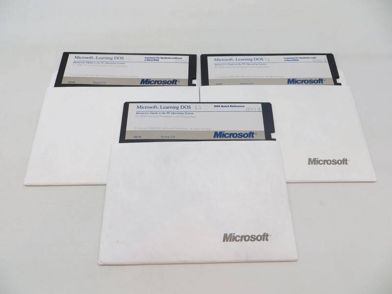 MicroSoft Learning DOS Version 2.0 5.25″ Floppy Disk Computer Software 1988