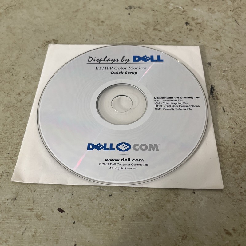 Dell Displays E171FP Color Monitor Quick Setup CD