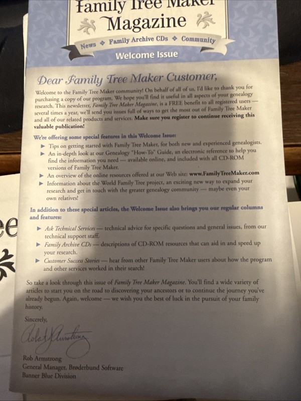 Broderbund Family Tree Maker Deluxe Version 6.0 8-CD Set Windows 95 98 Genealogy gallery