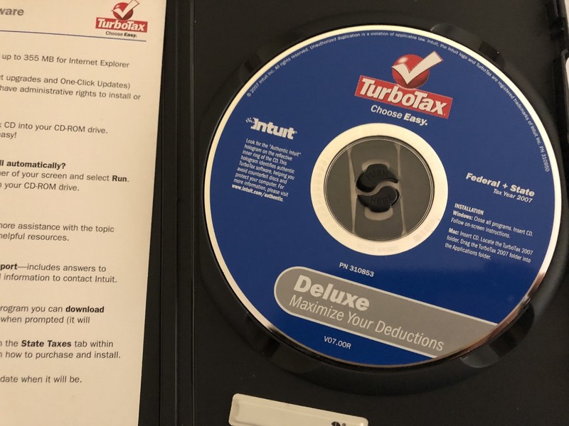 TurboTax Deluxe Turbo Tax - Year 2007 (used) and 2009 (new) gallery