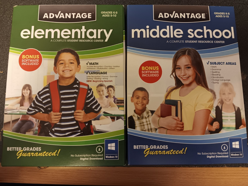 Encore Advantage Elementary and Middle School Software -2 pack bundle- NEW