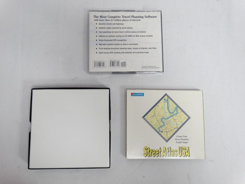 Lot Of Vintage DeLorme Mapping Software Discs Street Atlas USA Topo USA gallery