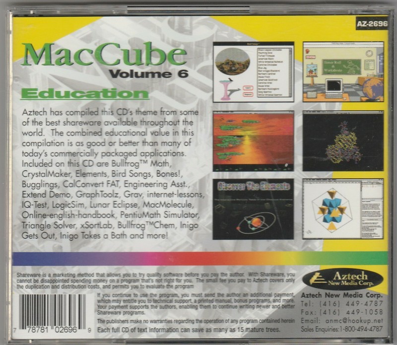 MacCube Education Volume 6 by Aztech New Media Corp for MAC 1995 ~ CD-ROM gallery