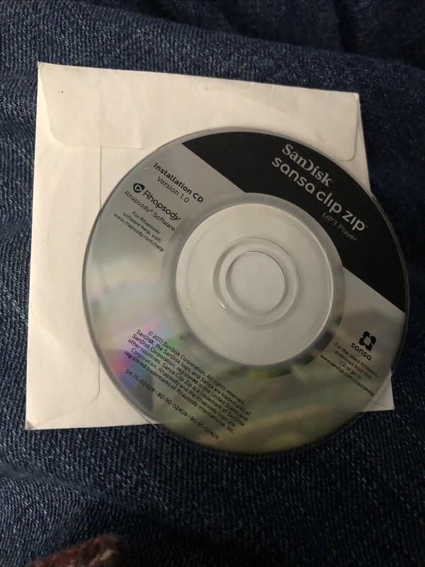 Sandisk Sansa Clip Zip Installation CD ONLY