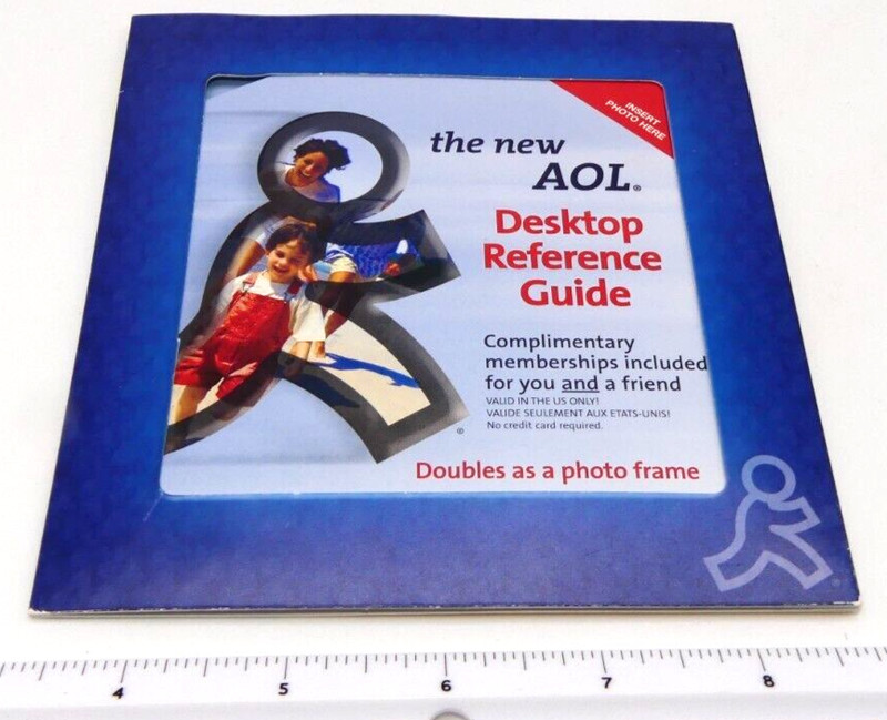AOL 9.0 Internet Desktop Reference Guide Photo Frame CD Disc