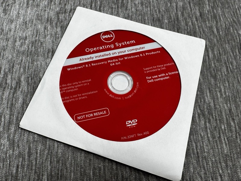 Dell Operating System Windows 8.1 Recovery Media 64 Bit DVD Genuine JDNFT