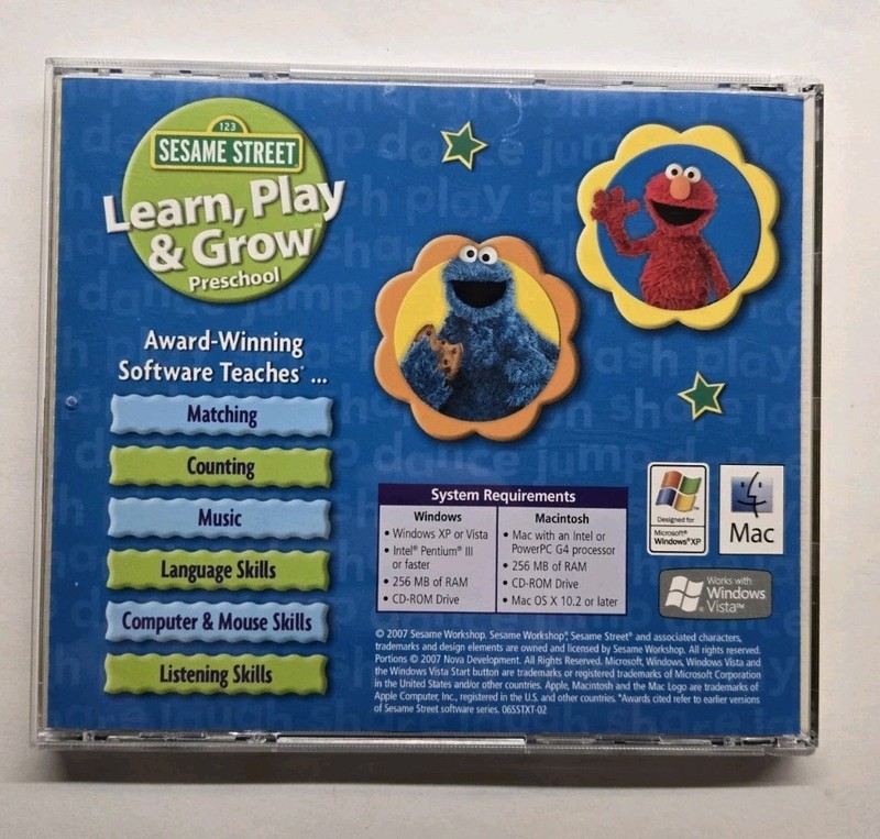 Sesame Street Learn, Play & Grow (PC/MAC, 2007, Big Box) gallery