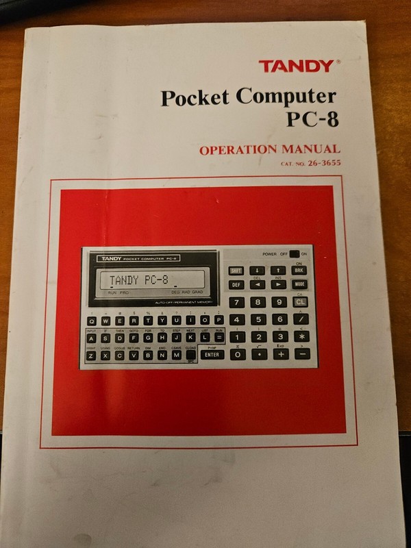 TANDY Pocket Computer PC-8 OPERATION MANUAL