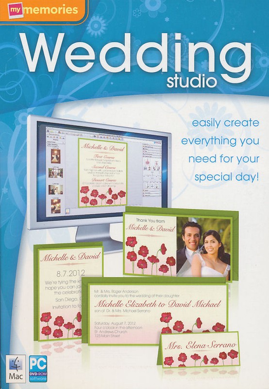 My Memories WEDDING STUDIO Stationary Design Software MAC+Windows XP/Vista/7 NEW