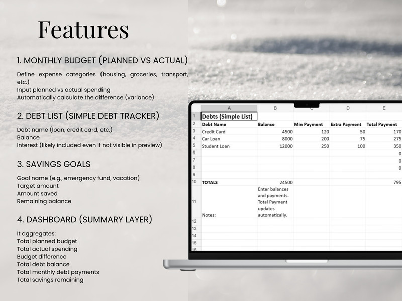 Simple Excel Budget Spreadsheet | Expense Tracker | Personal Finance Template gallery