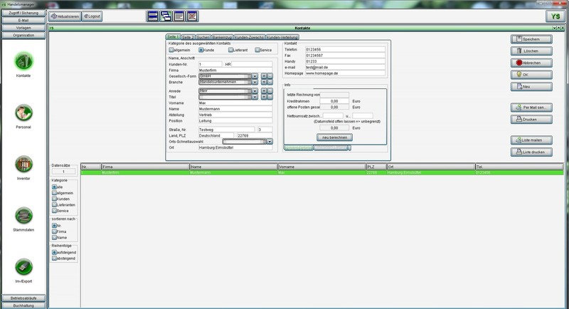 Invoice software, accounting, FIBU, software for dealers, service providers, craftsmen gallery