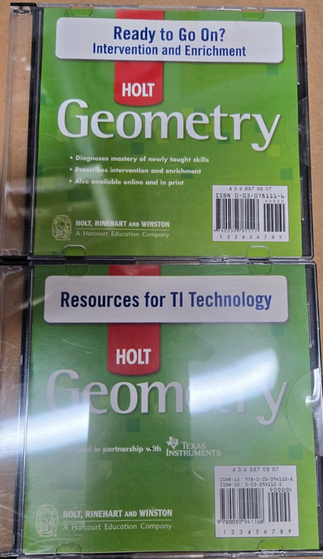 Holt geometry resources for TI technology and Intervention and enrichment CD-ROM