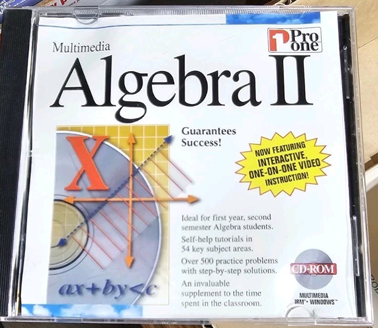 Multimedia Algebra II : New Sealed CD-ROM Pro One Software 1995