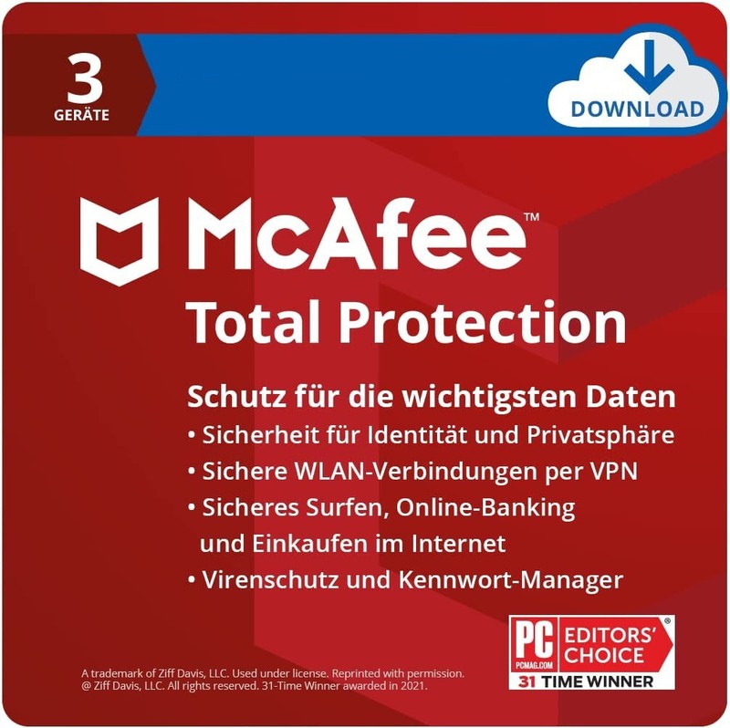 McAfee Total Protection 2024 3 Geräte 1 Jahr | VOLLVERSION / Upgrade | Antivirus